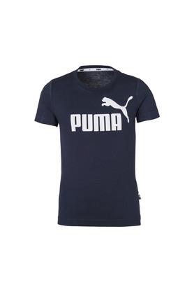 Buy PUMA White Boys Regular Fit ESS Logo Tee Shoppers Stop