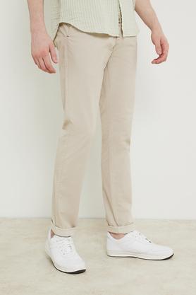 Buy Cream Fusion Fit Mens Cotton Trouser Online