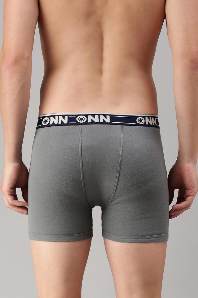 Buy ONN Solid Cotton Blend Regular Fit Mens Long Trunks Pack of 3