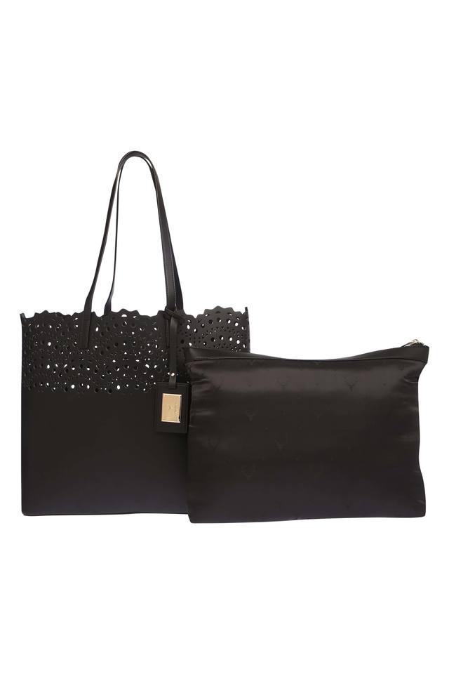 Buy ALLEN SOLLY Black Womens Casual Wear Tote Handbag with Pouch Shoppers Stop