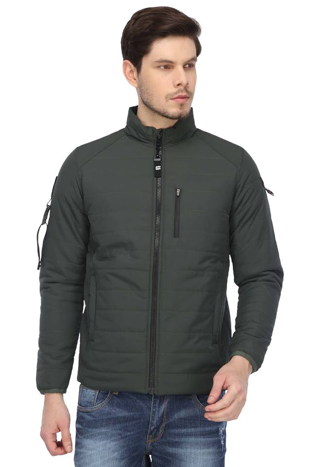 Buy Spykar Mens Zip Through Neck Solid Quilted Jacket Shoppers Stop