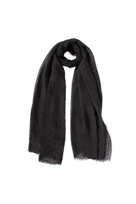 Buy AYESHA Plain Black Polyester Scarf For Girls Women