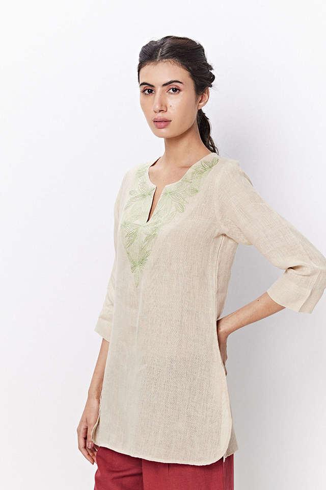 Buy V Neck Lace Kurti  Ladies Kurta Online : Ancestry