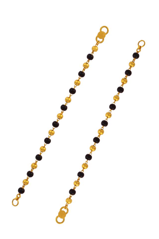 Beautiful Black Beaded 22KT Gold Bracelet