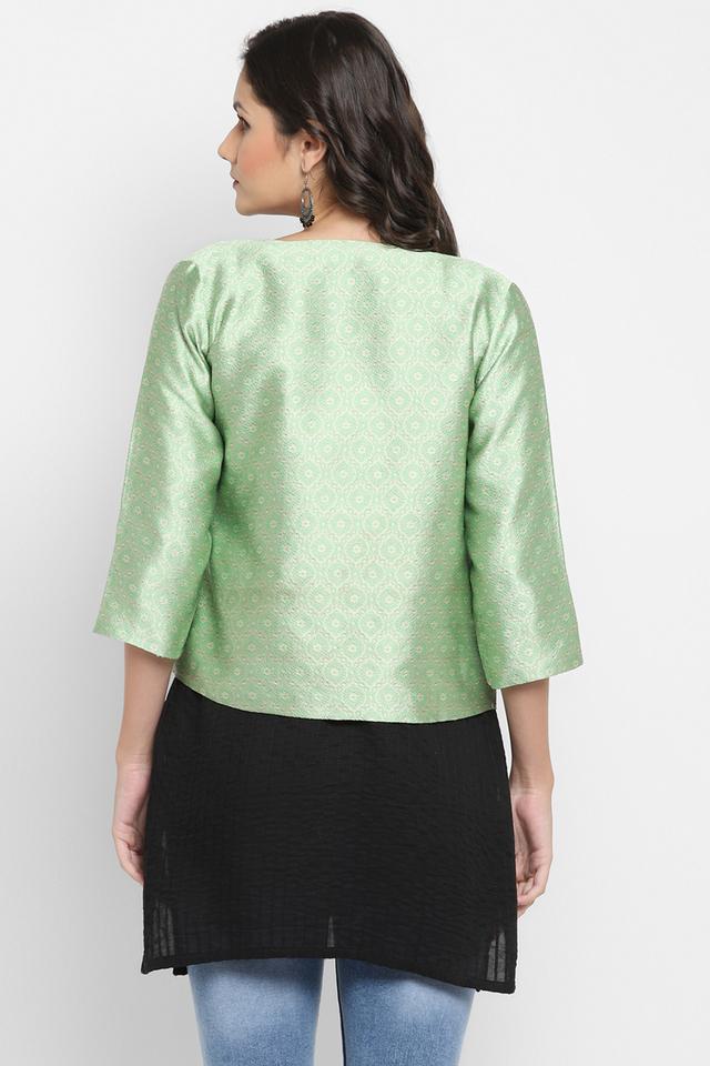 Buy HANGUP Jacquard Silk Blend Regular Fit Women's Casual Jacket Shoppers Stop