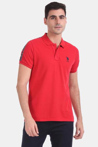 mens red polo t shirt