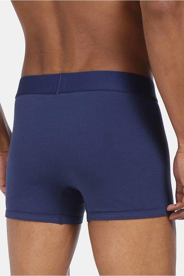 Buy CALVIN KLEIN UNDERWEAR Blue Solid Cotton Stretch Mens Trunks