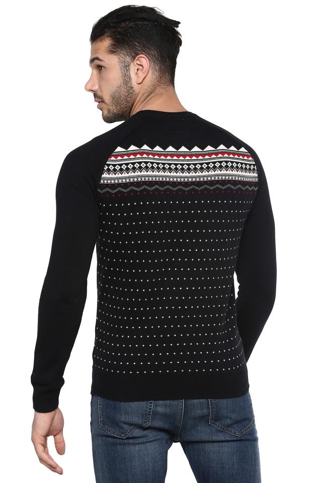 Buy BASICS Mens Round Neck Printed Sweater Shoppers Stop