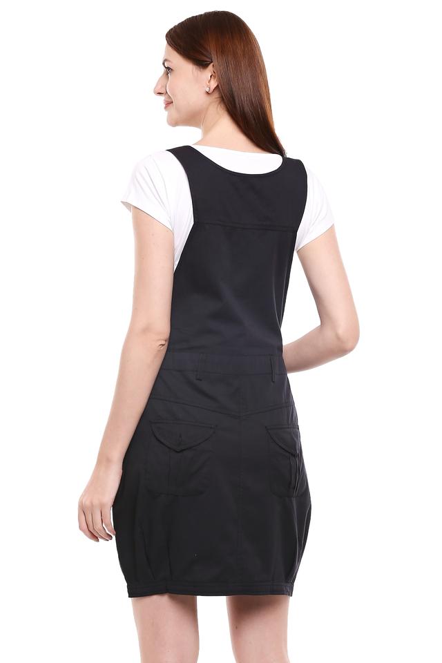 Square neck outlet pinafore dress