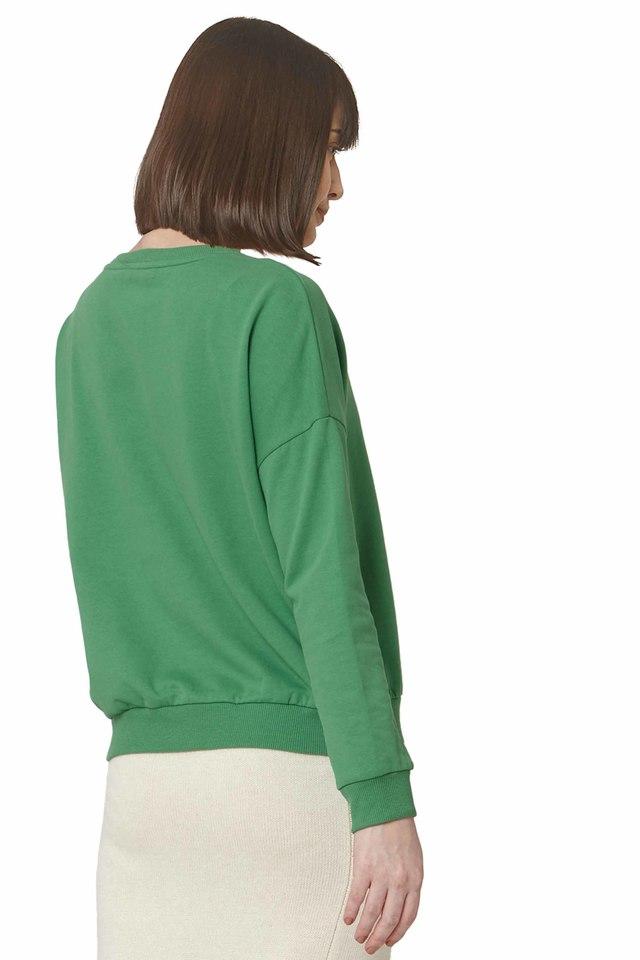 Buy VERO MODA Green Womens Regular Fit Solid Sweatshirt Shoppers