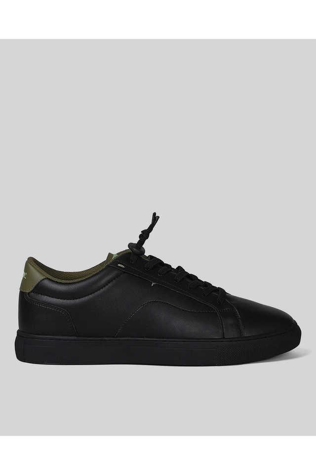 Buy LEE COOPER Black Polyurethane Lace Up Men s Sneakers Shoppers Stop