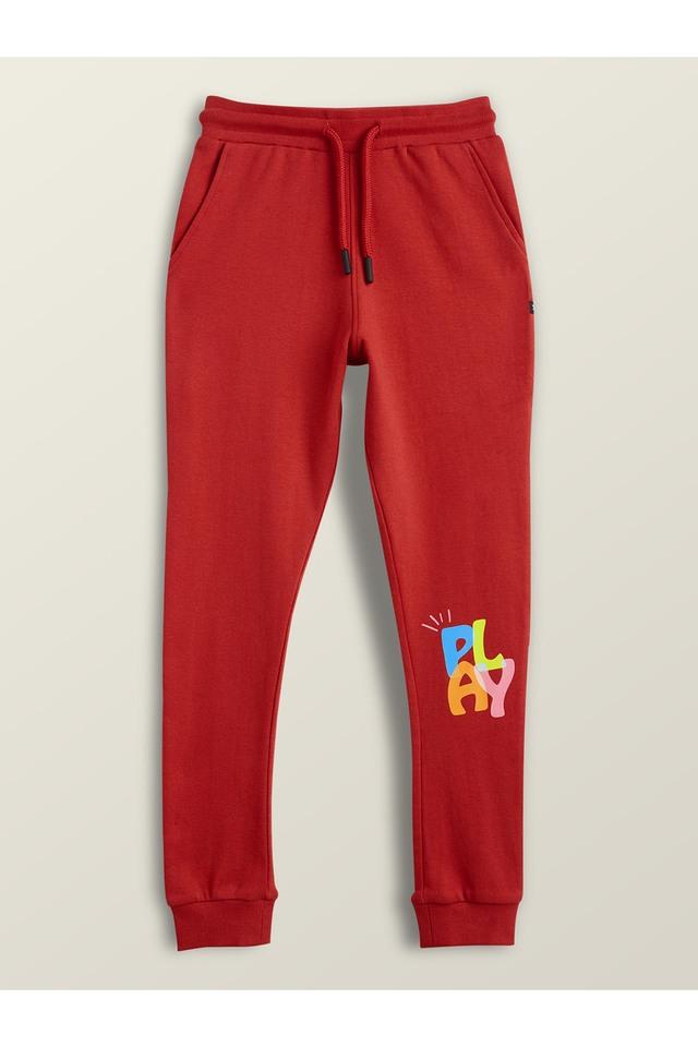 Solid Cotton Relaxed Fit Boys Track Pants