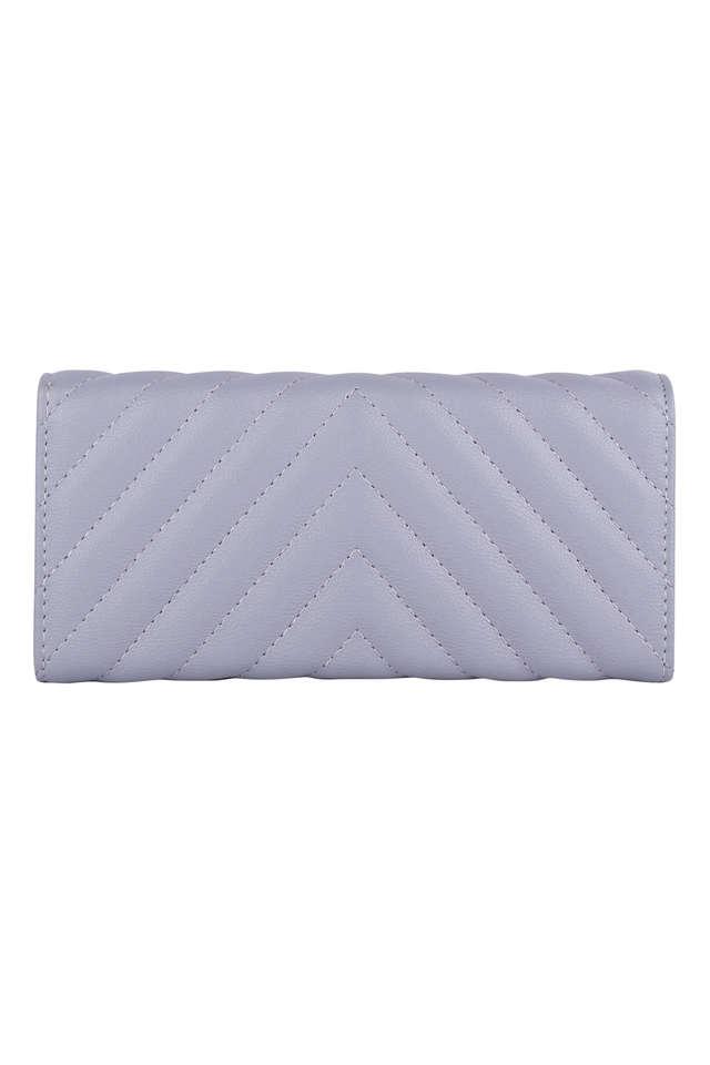 Buy LINO PERROS Lavender Button Closure Faux Leather Women s Wallet Shoppers Stop