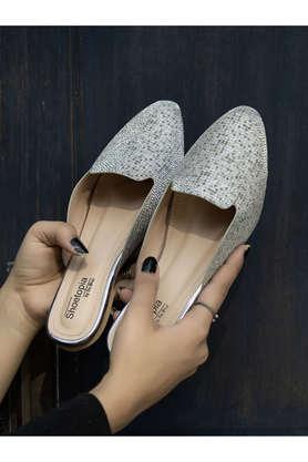 Silver best sale flat mules