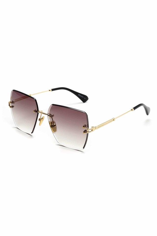 DeBuff Rimless Rectangle Sunglasses for Women Men India | Ubuy