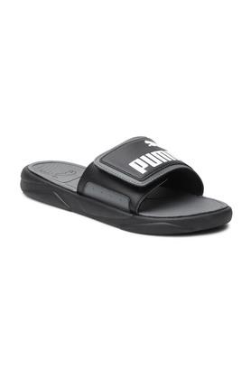 Synthetic Leather Regular Slip On Mens Slides