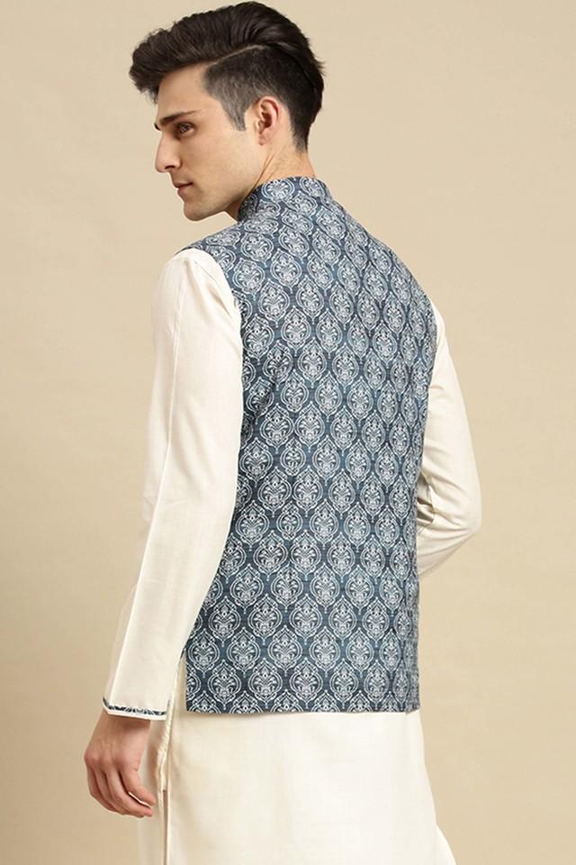 Denim nehru outlet jacket