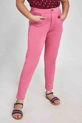 Buy AND Pink Solid Linen Flared Fit Womens Pants  Shoppers Stop