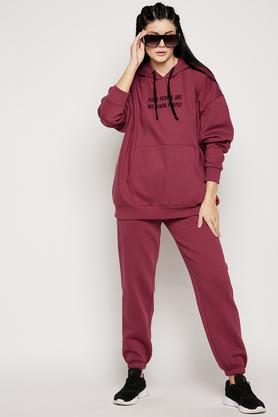 Printed Cotton Blend Regular Fit Women's Tracksuit