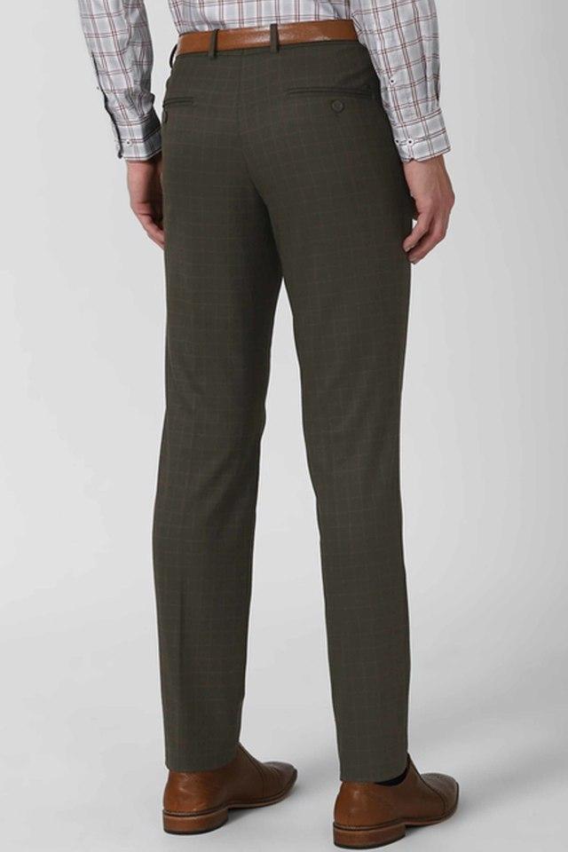 tailored trousers in a slub wool and viscose fabric