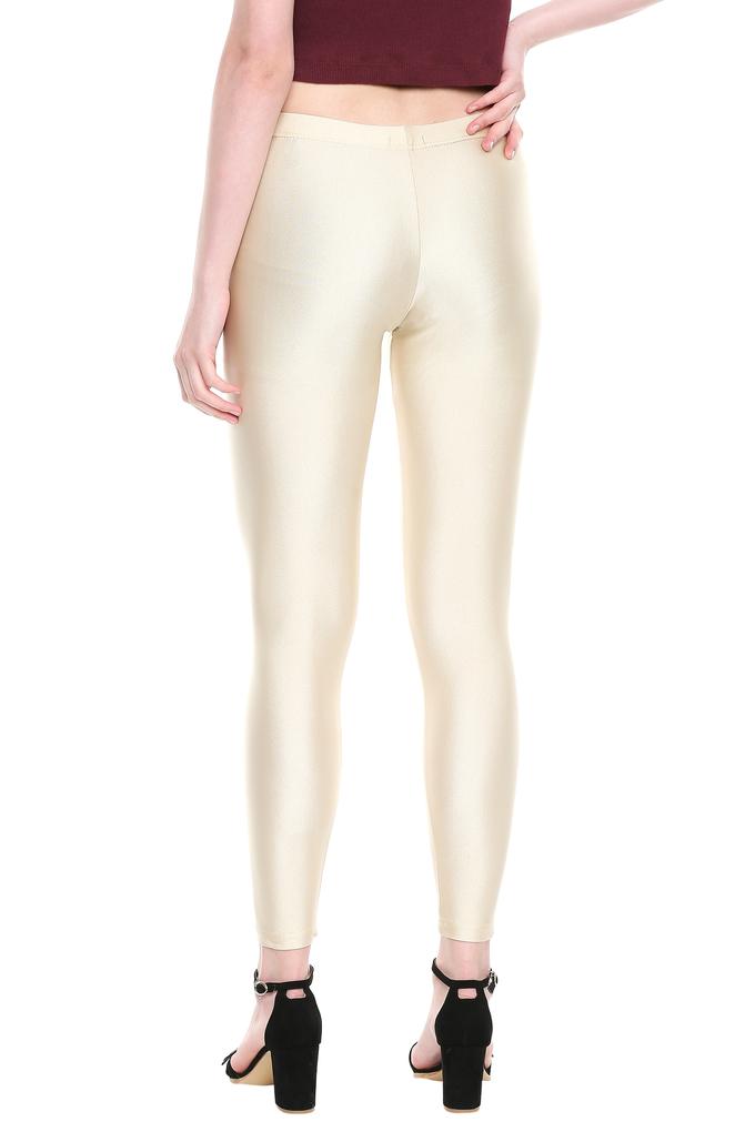 Buy GO COLORS Gold Womens Shimmer Leggings