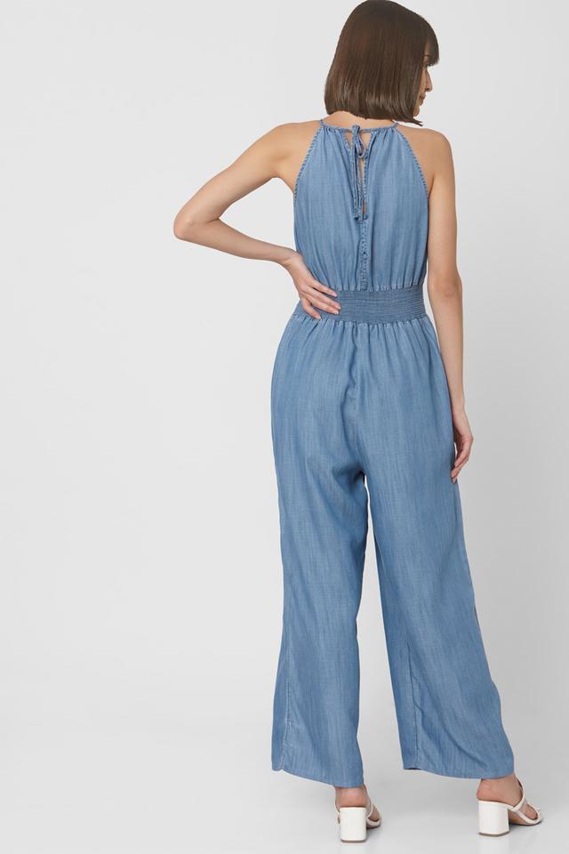 Urban Bliss denim flared jumpsuit in light wash