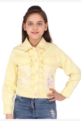 Yellow denim cheap jacket girls