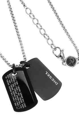 Buy DIESEL Double Dogtags Black Necklace DX1287040 | Shoppers Stop