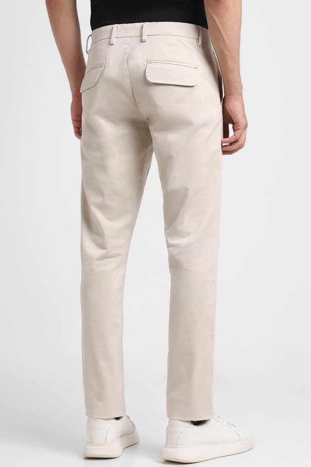 Buy ALLEN SOLLY Textured Cotton Super Slim Fit Men's Formal Trousers |  Shoppers Stop