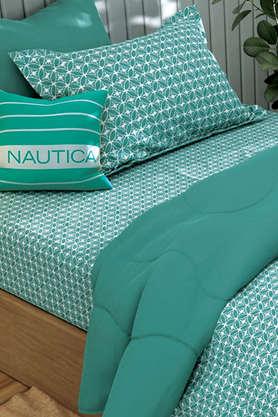 Buy NAUTICA Teal Super Fine 100 Egyptian Satin Cotton Single