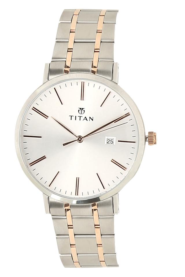 Buy TITAN Silver Dial Metallic Analogue Couple Watches