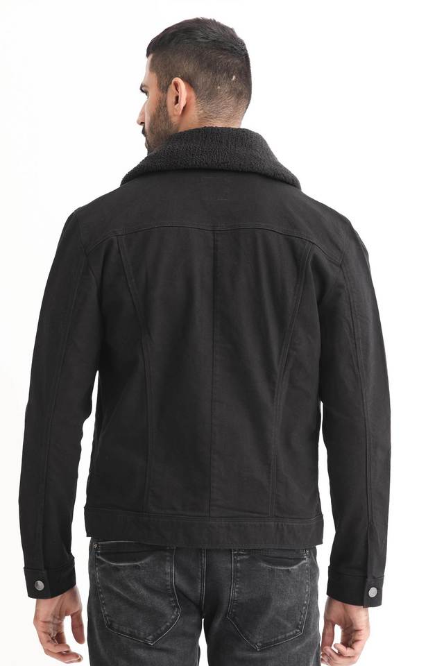 Slim fit sherpa online jacket