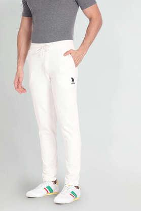 Buy U.S. POLO ASSN. DENIM White Solid Polyester Cotton Regular Fit Men's Track  Pants