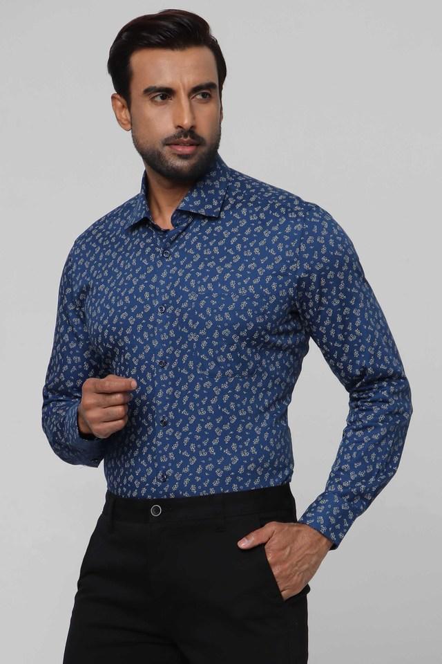 Printed Cotton Slim Fit Men s Formal Shirt