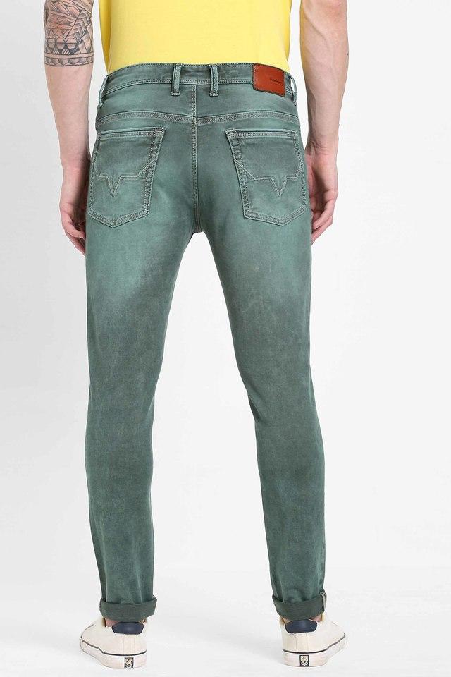 Buy PEPE Green Light Tone Cotton Stretch Vapour Fit Mens Jeans | Shoppers