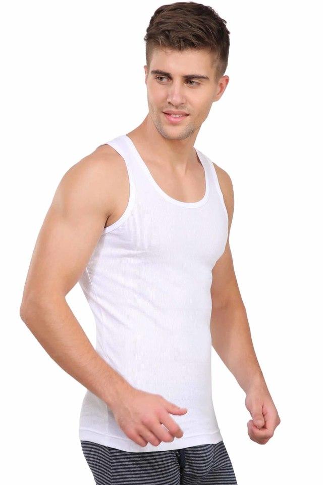 Buy JOCKEY White Solid Cotton Men's Vest