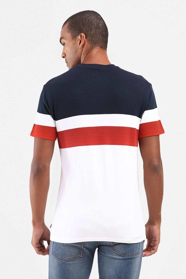 Buy LEVIS White Color Blocked Regular Fit Mens T-Shirt | Shoppers Stop