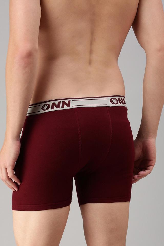 Buy ONN Solid Cotton Blend Regular Fit Mens Long Trunks Pack of 3