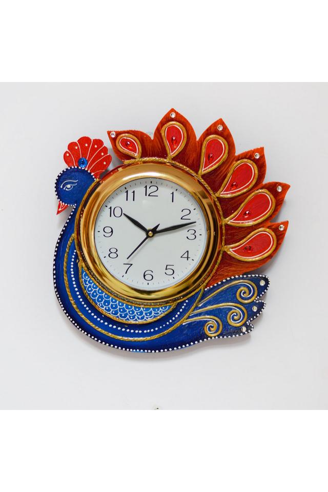 Buy ECRAFTINDIA Handcrafted PapierMache Peacock Wall Clock Shoppers Stop