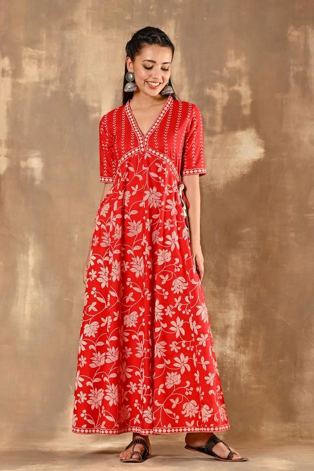 Red store ethnic dress