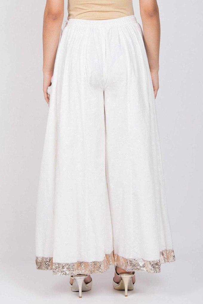 Buy online White Cotton Straight Palazzo from Skirts, tapered pants &  Palazzos for Women by Tag 7 for ₹669 at 67% off