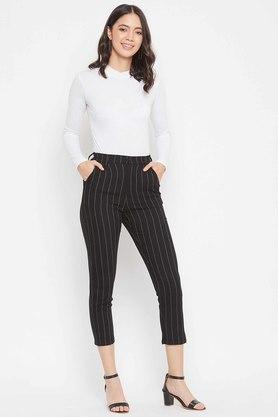 Womens black hot sale striped trousers