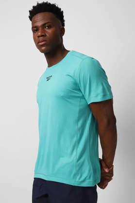 Buy REEBOK Grey Solid Polyester Round Neck Men's T-Shirt