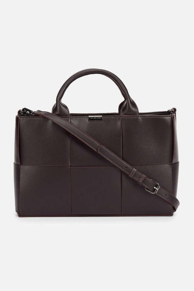 Buy VAN HEUSEN Brown Zipper PU Women s Formal Wear Tote Bag Shoppers Stop