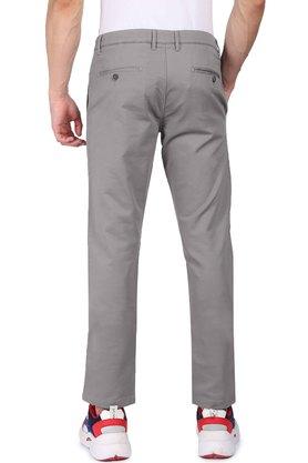 Buy U.S. POLO ASSN. Solid Cotton Stretch Regular Fit Mens Trousers