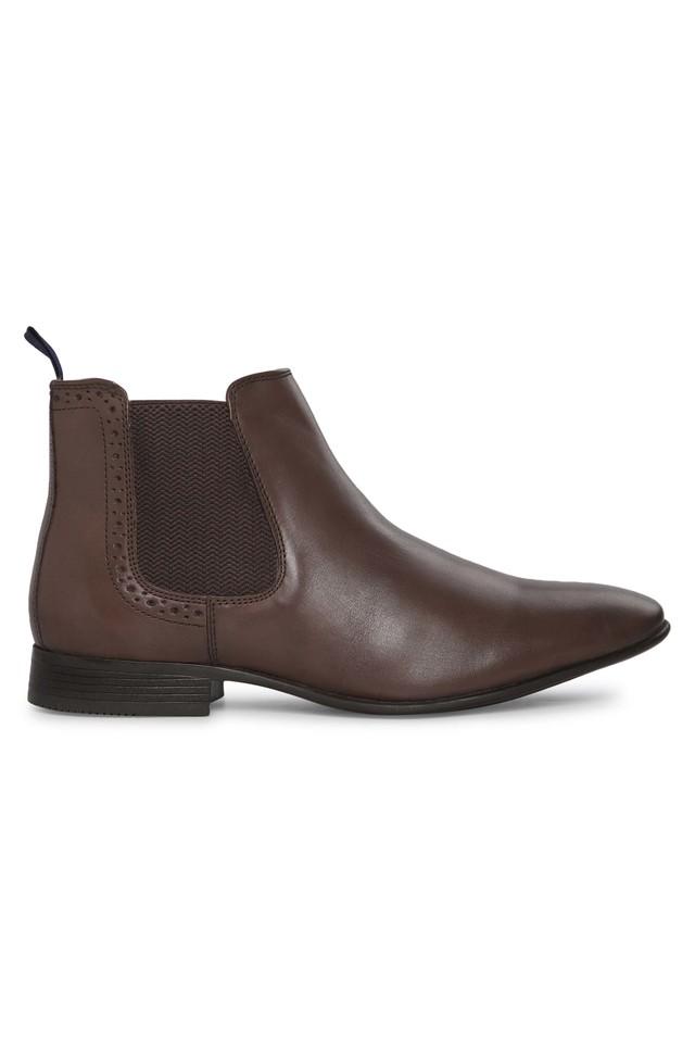 Mens leather casual on sale boots