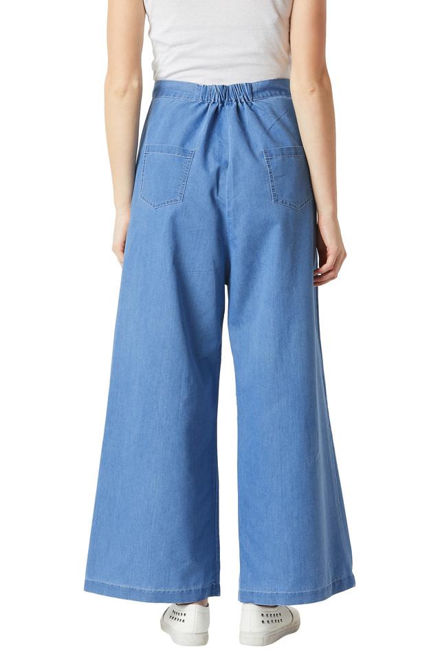 Vince High-rise Cozy Wool-blend Wide-leg Pant, Blue, Size 14