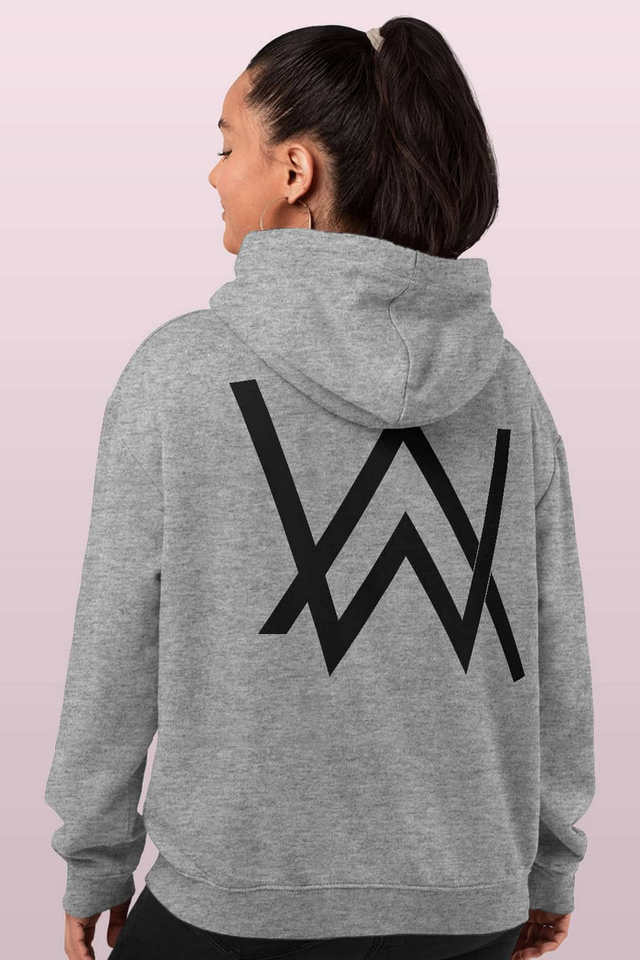 Buy MACMERISE Grey Melange Alan Walker Core Logo Womens Hoodie Shoppers Stop