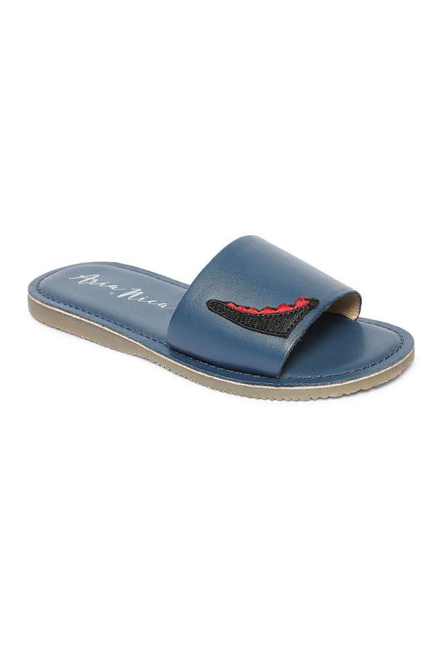 Navy blue best sale slip on sandals