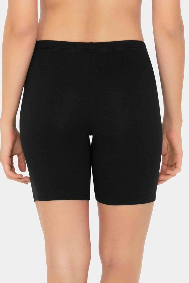 Buy online Women Black Cotton Blend Boy Shorts Panty from lingerie